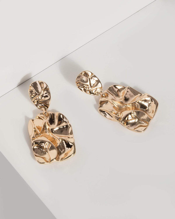 Gold Organic Drop Earrings | Earrings