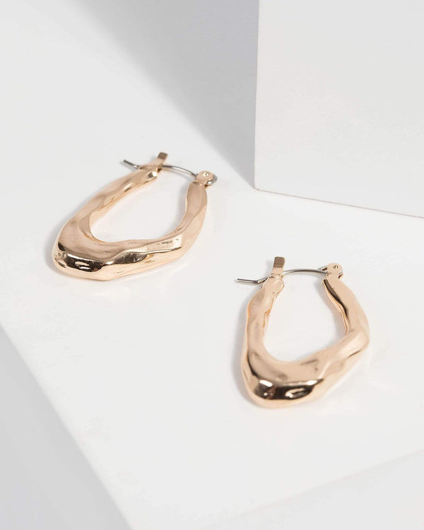 Gold Organic Hoop Earrings | Earrings
