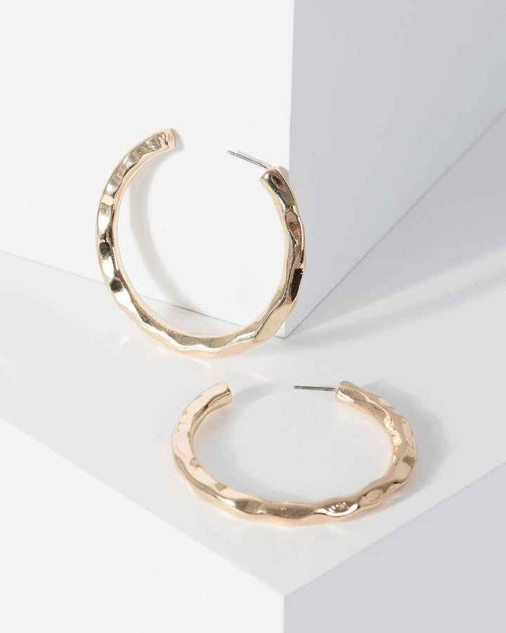 Gold Organic Medium Hoop Earrings | Earrings