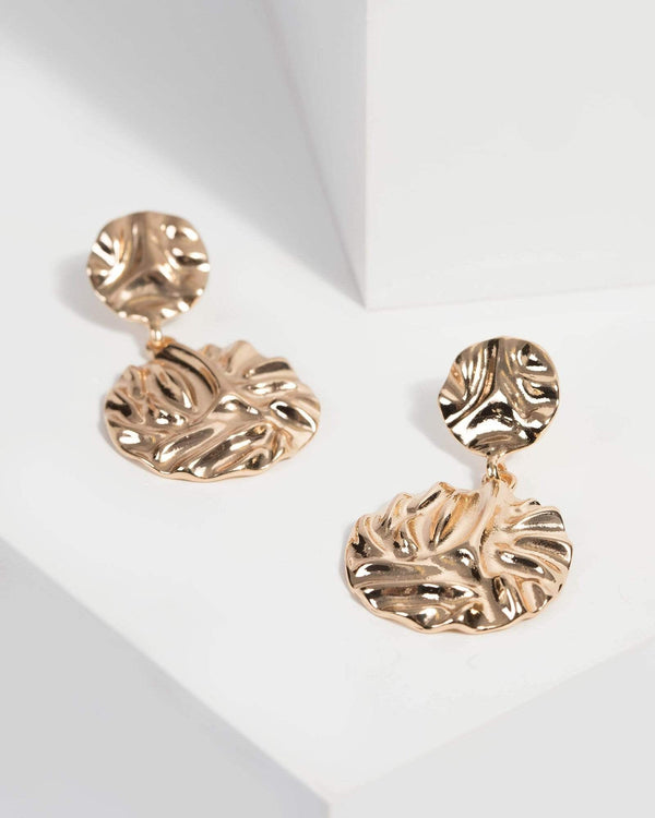 Colette by Colette Hayman Gold Organic Metal Drop Earrings
