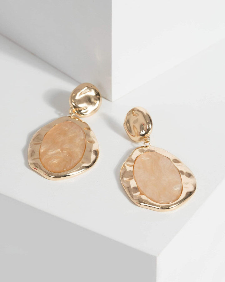Gold Organic Metal Drop Earrings | Earrings