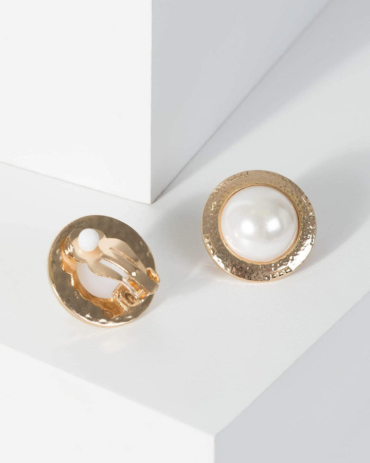 Gold Organic Pearl Stud Earrings | Earrings