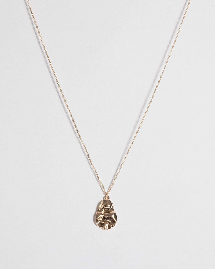 Gold Organic Teardrop Necklace | Necklaces