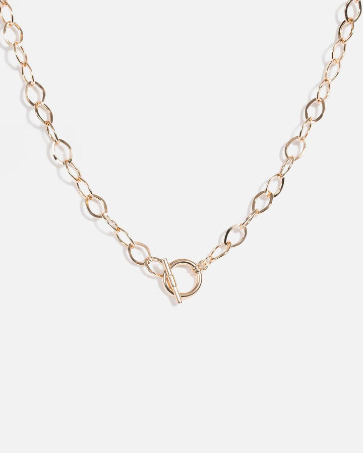 Gold Oval Chunky Chain Necklace | Necklaces