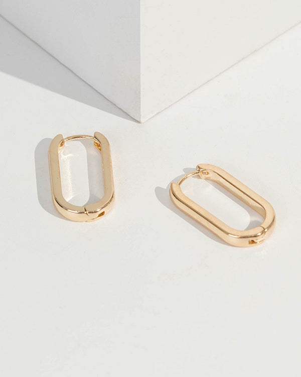 Gold Oval Hoop Earrings | Earrings