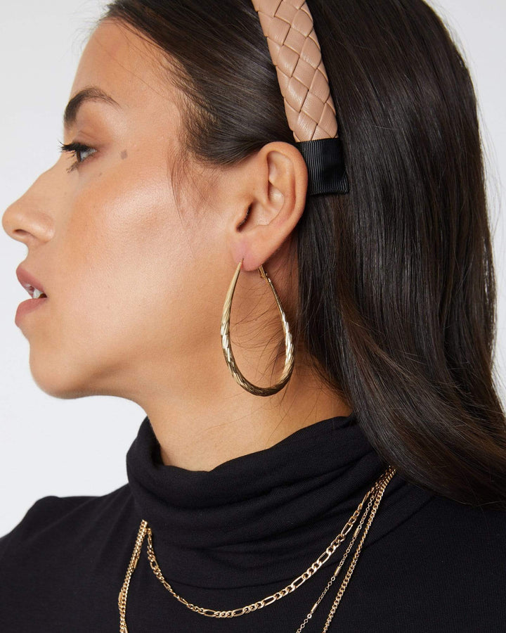 Gold Oval Twist Hoop Earrings | Earrings