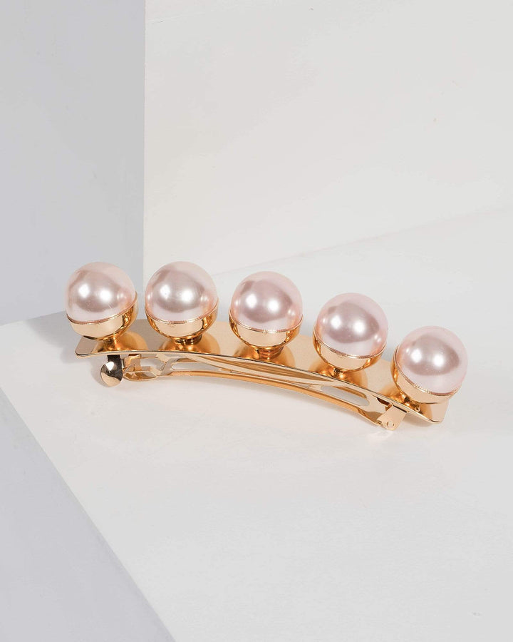 Gold Oversized Pearl Clip | Hair Accessories