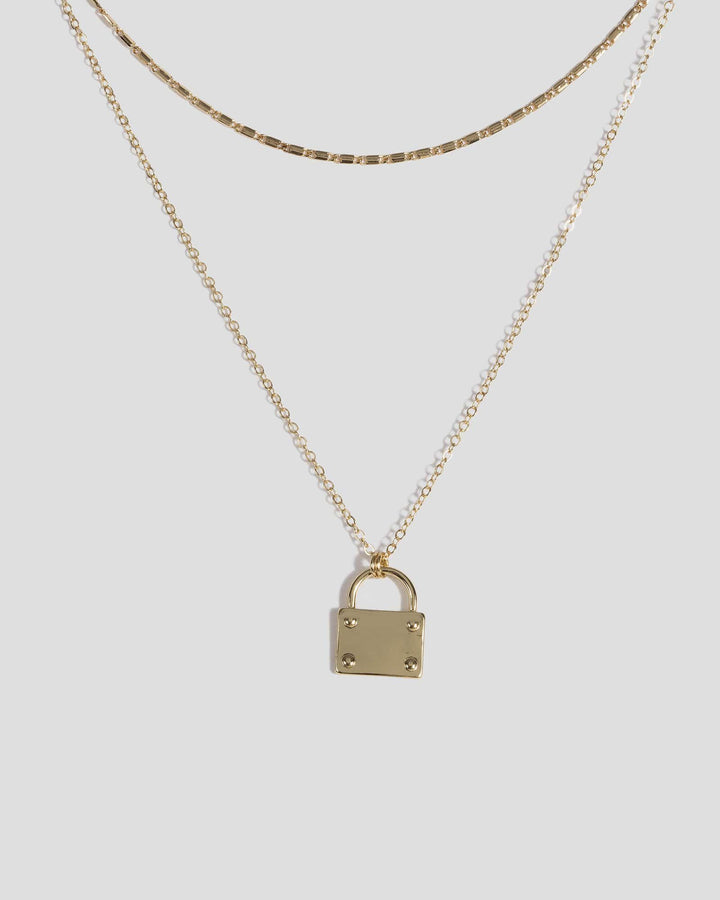 Gold Padlock Chain Necklace | Necklaces