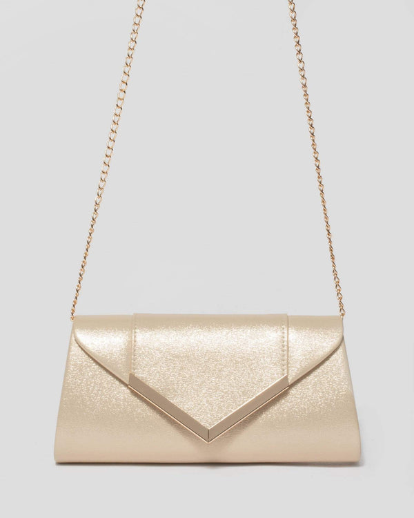 Gold Paula Arrow Clutch Bag | Clutch Bags