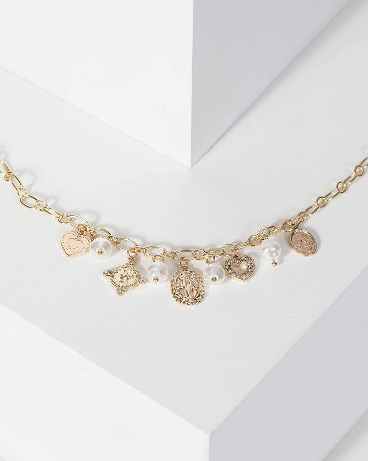 Colette by Colette Hayman Gold Pearl And Charm Bracelet
