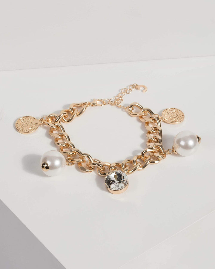 Gold Pearl and Coin Bracelet | Wristwear