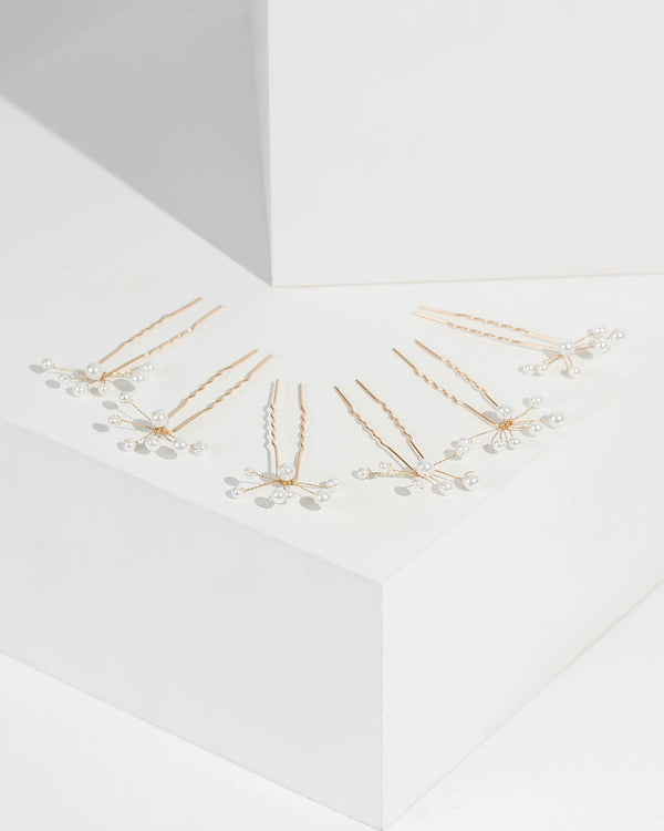 Gold Pearl Detail Hair Pins | Hair Accessories