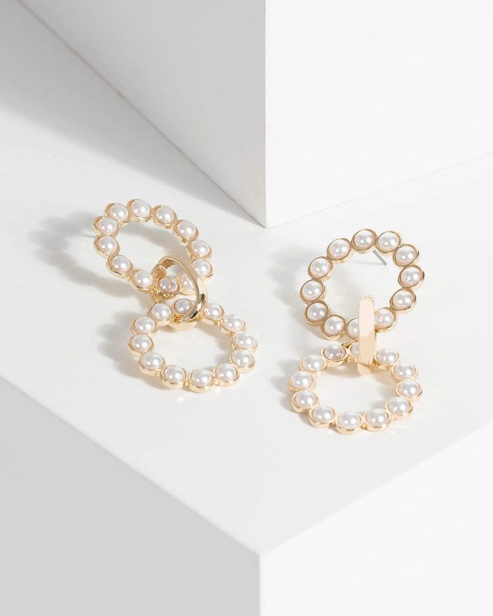 Gold Pearl Loops Earrings | Earrings