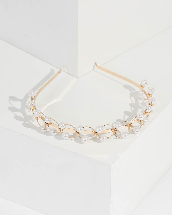 Colette by Colette Hayman Gold Pearl Ring Detail Headband