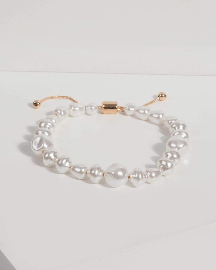 Gold Pearl Toggle Bracelet | Wristwear