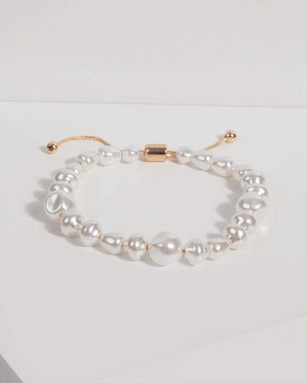 Gold Pearl Toggle Bracelet | Wristwear