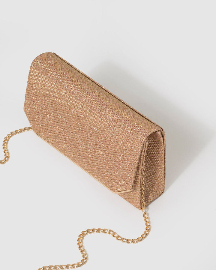 Gold Penny Flap Clutch Bag | Clutch Bags