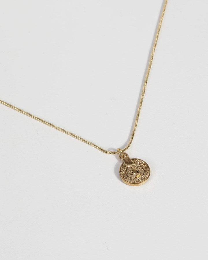 Gold Plated Coin Pendant Chain Necklace | Necklaces