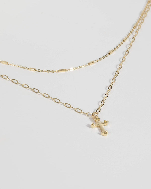 Gold Plated Cross Chain Necklace | Necklaces