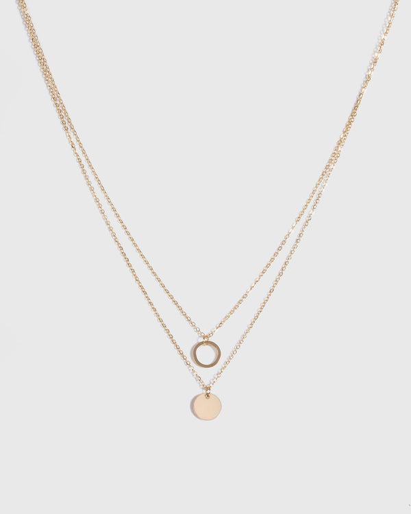 Gold Plated Disc Necklace | Necklaces