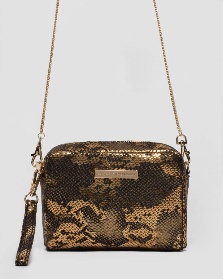 Gold Python Suri Crossbody Bag | Crossbody Bags