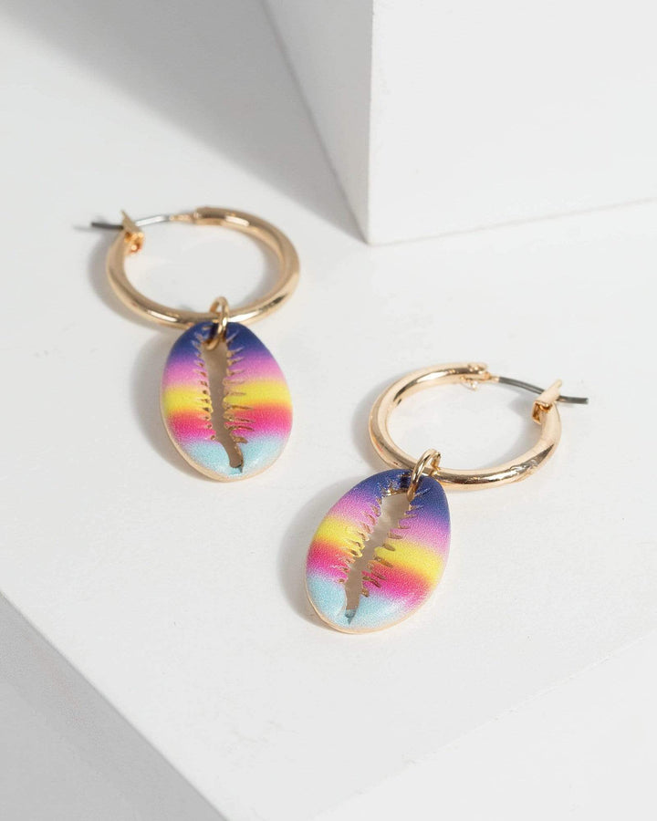 Gold Rainbow Huggie Hoop Earrings | Earrings