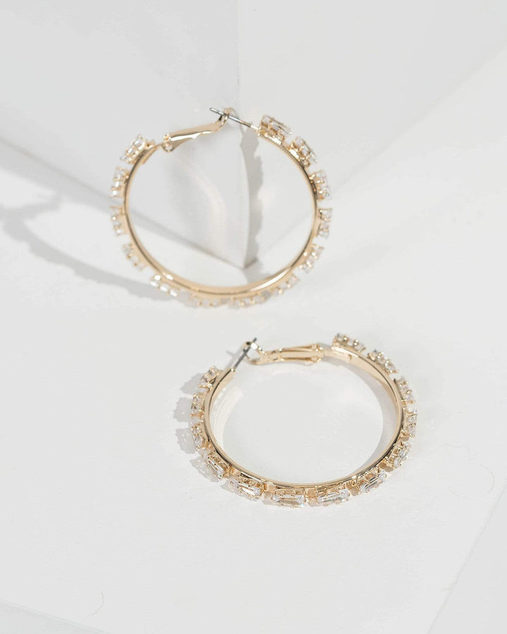 Gold Rectangle Shine Hoops Earrings | Earrings
