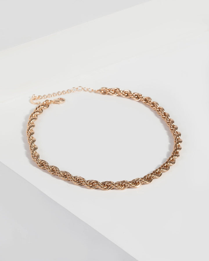 Gold Rope Chain Detail Necklace | Necklaces
