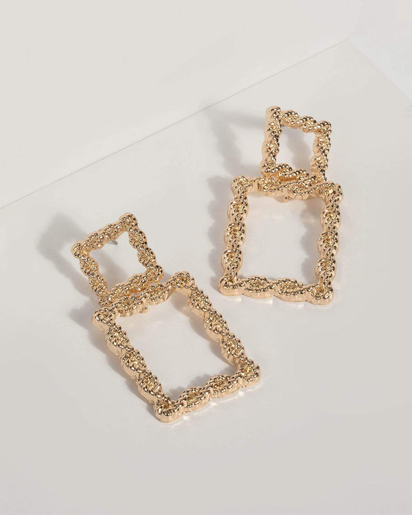 Gold Rope Drop Earrings | Earrings