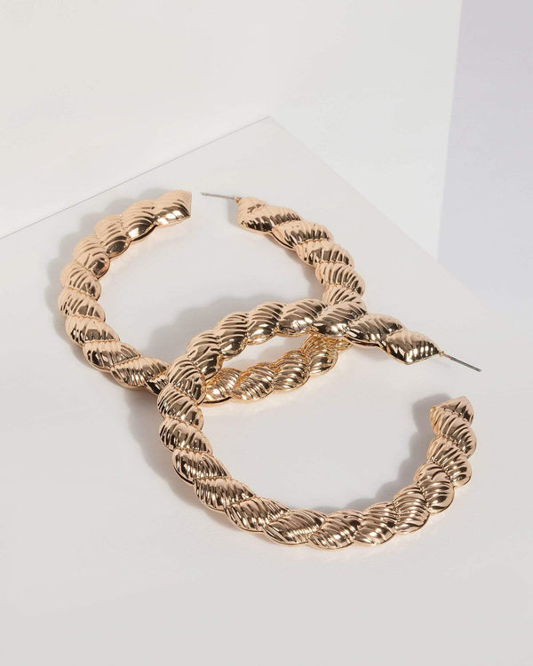 Gold Rope Oversize Metal Earrings | Earrings
