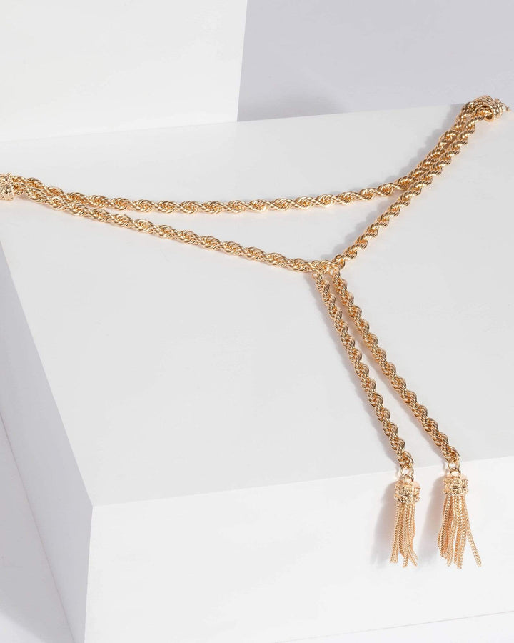 Gold Rope Twist Lariat Necklace | Necklaces