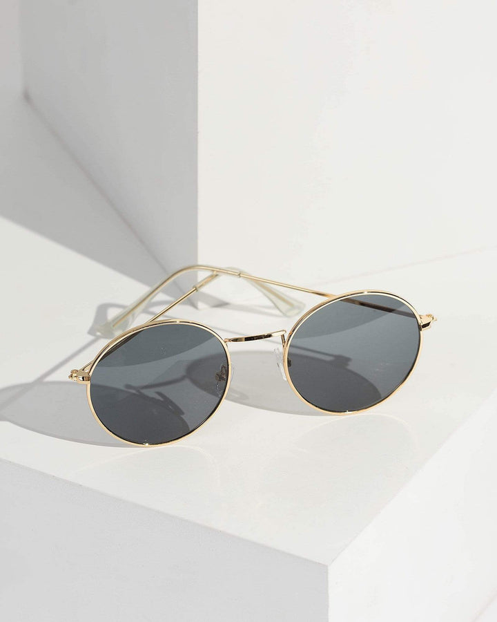 Colette by Colette Hayman Gold Round Metal Sunglasses