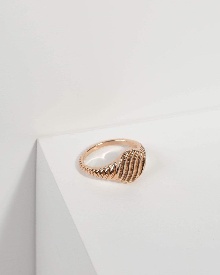 Gold Rounded Band Pinky Ring | Rings