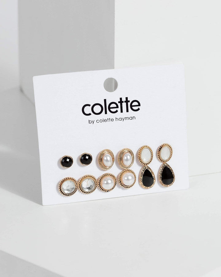 Gold Rounded Mixed Set Earrings | Earrings
