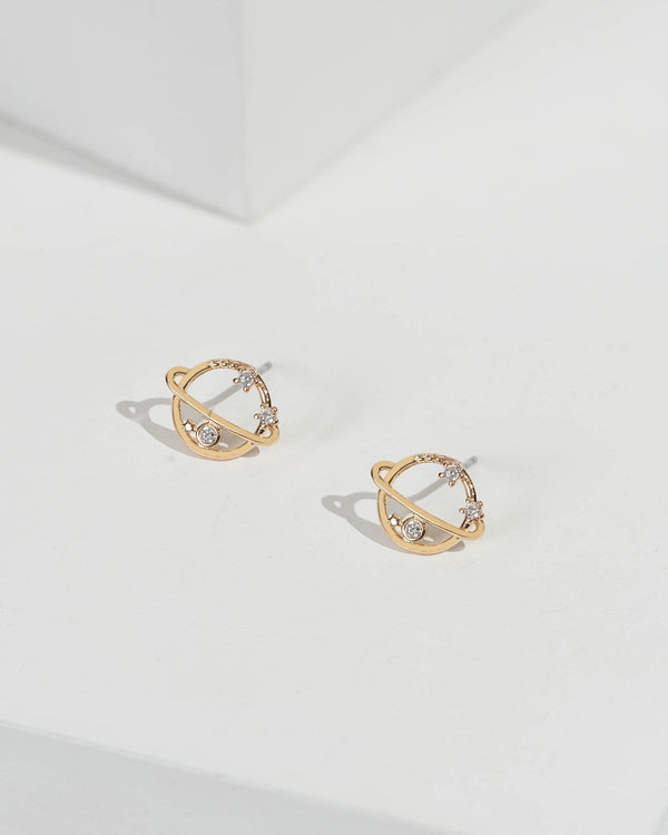 Gold Saturn Shine Earrings | Earrings