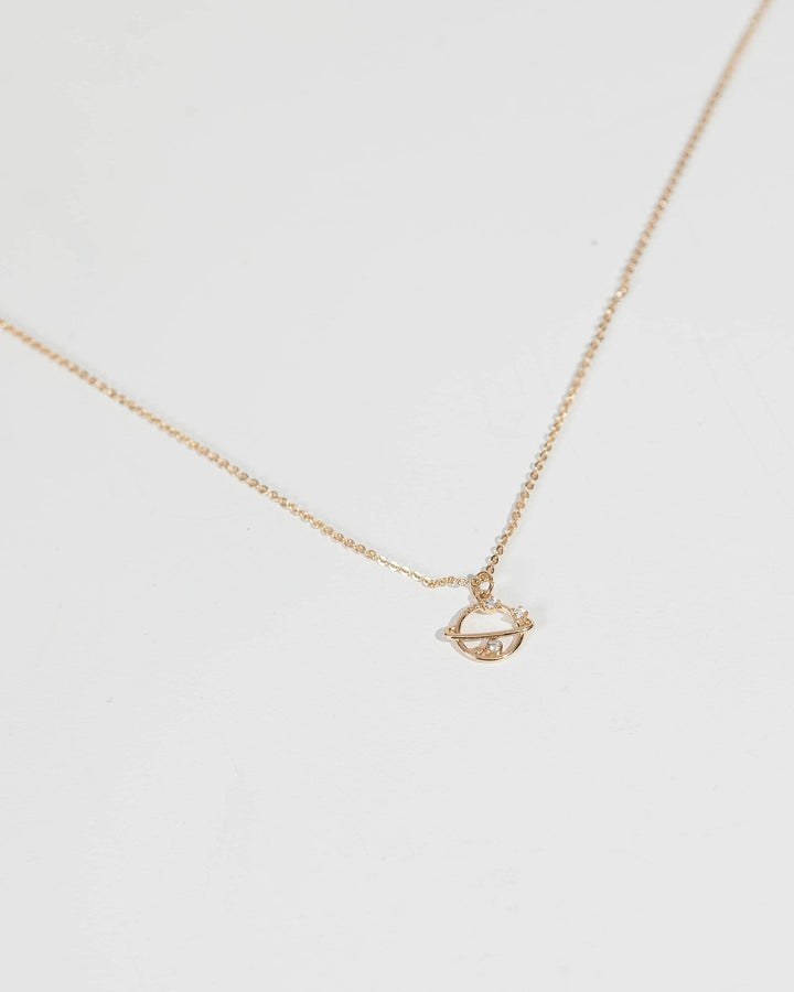 Gold Saturn Shine Necklace | Necklaces
