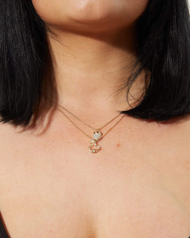 Gold Saturn Shine Necklace | Necklaces