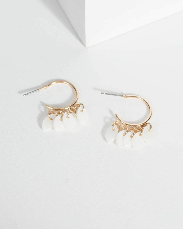 Gold Seaside Drop Hoop Earrings | Earrings
