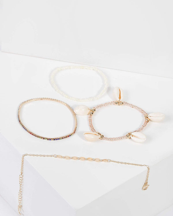 Gold Shell Anklet Bracelet | Wristwear