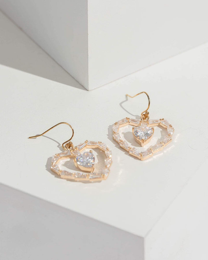 Gold Shine Heart Earrings | Earrings