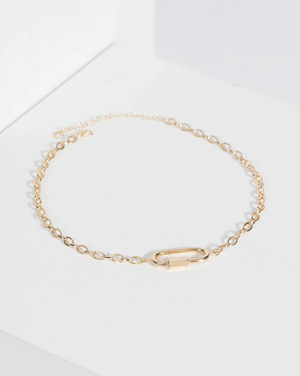Gold Short Statement Link Chain Necklace | Necklaces