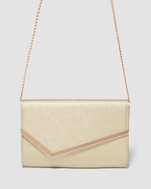 Gold Sienna Clutch Bag | Clutch Bags