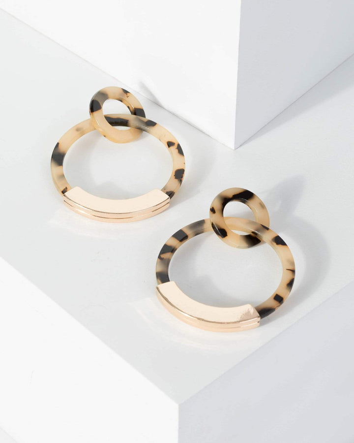 Gold Small And Large Double Acrylic Hoop Earrings | Earrings