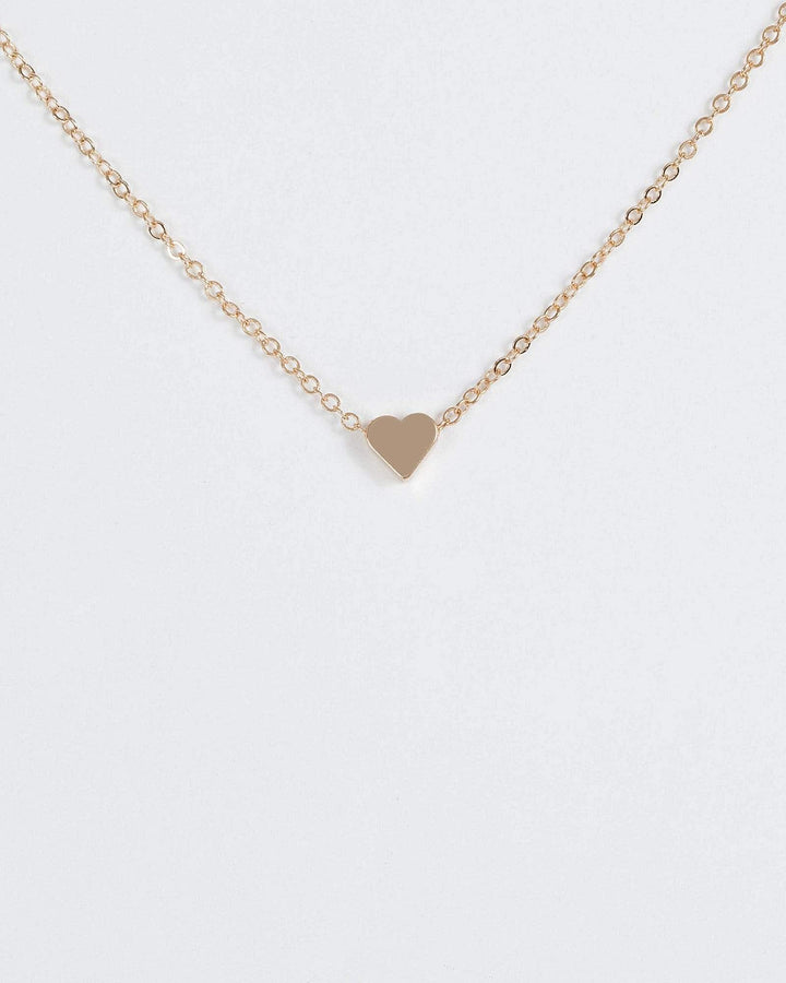Gold Small Love Heart Pendant Chain Necklace | Necklaces