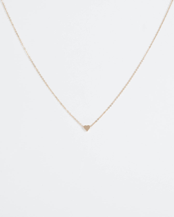 Gold Small Love Heart Pendant Chain Necklace | Necklaces