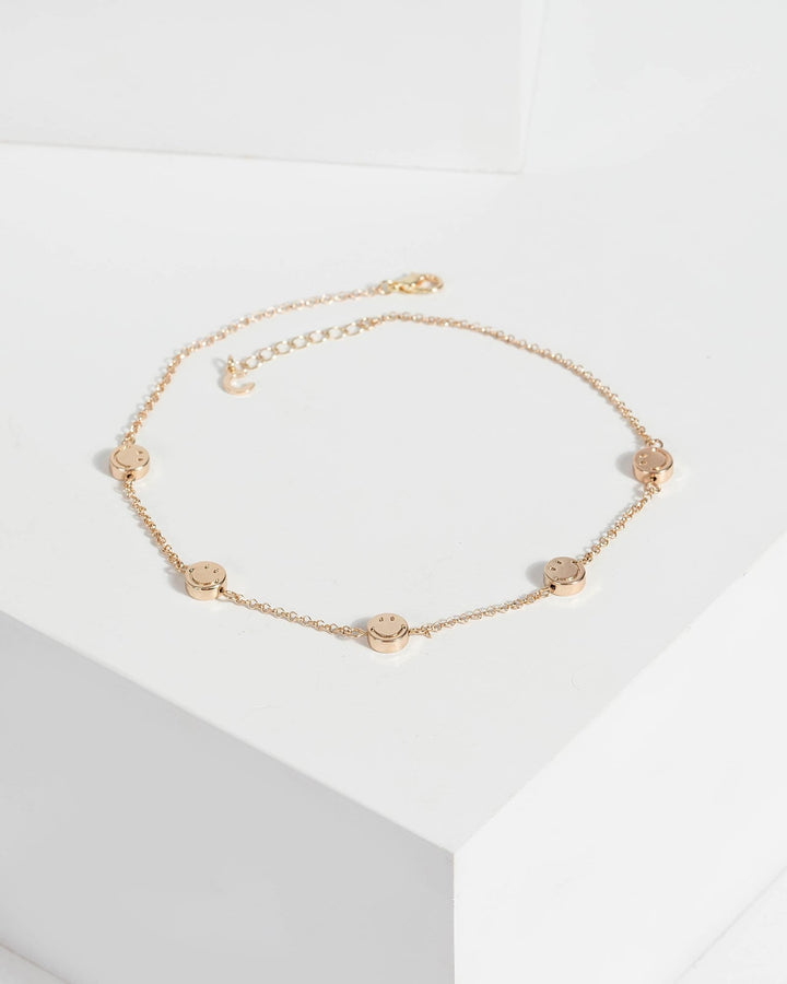 Colette by Colette Hayman Gold Smiley Fine Chain Choker Necklace