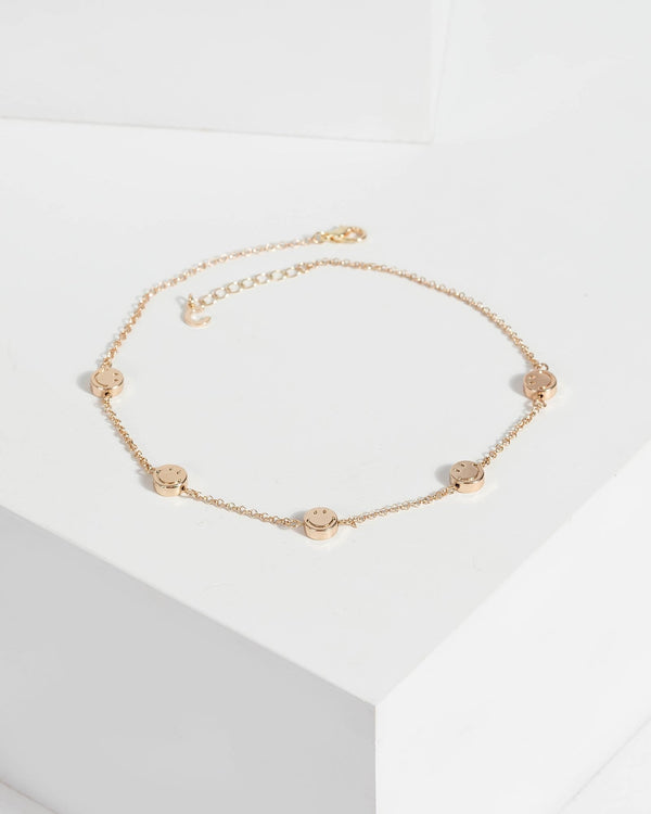 Colette by Colette Hayman Gold Smiley Fine Chain Choker Necklace