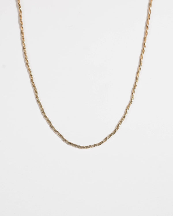 Gold Snake Chain Twist Necklace | Necklaces