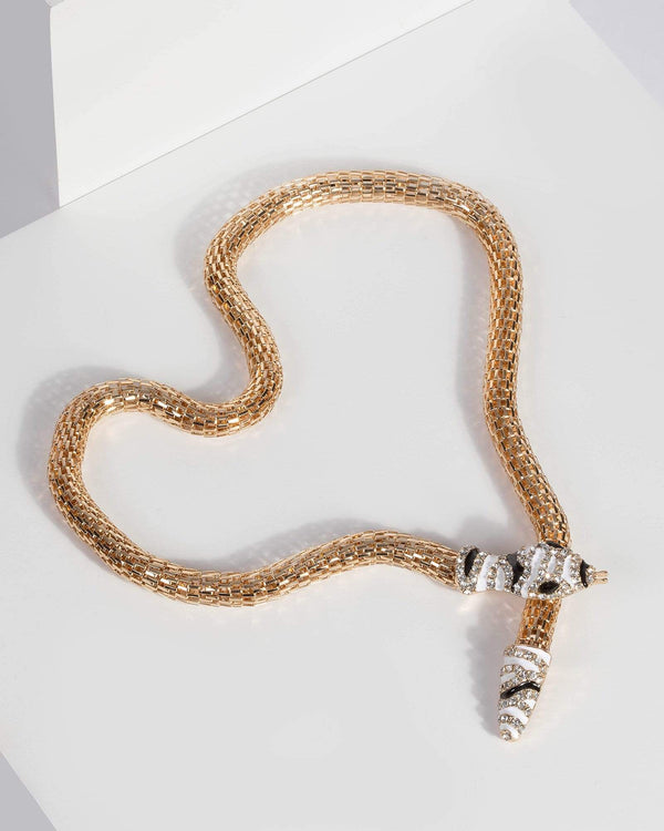 Gold Snake Lariat Necklace | Necklaces