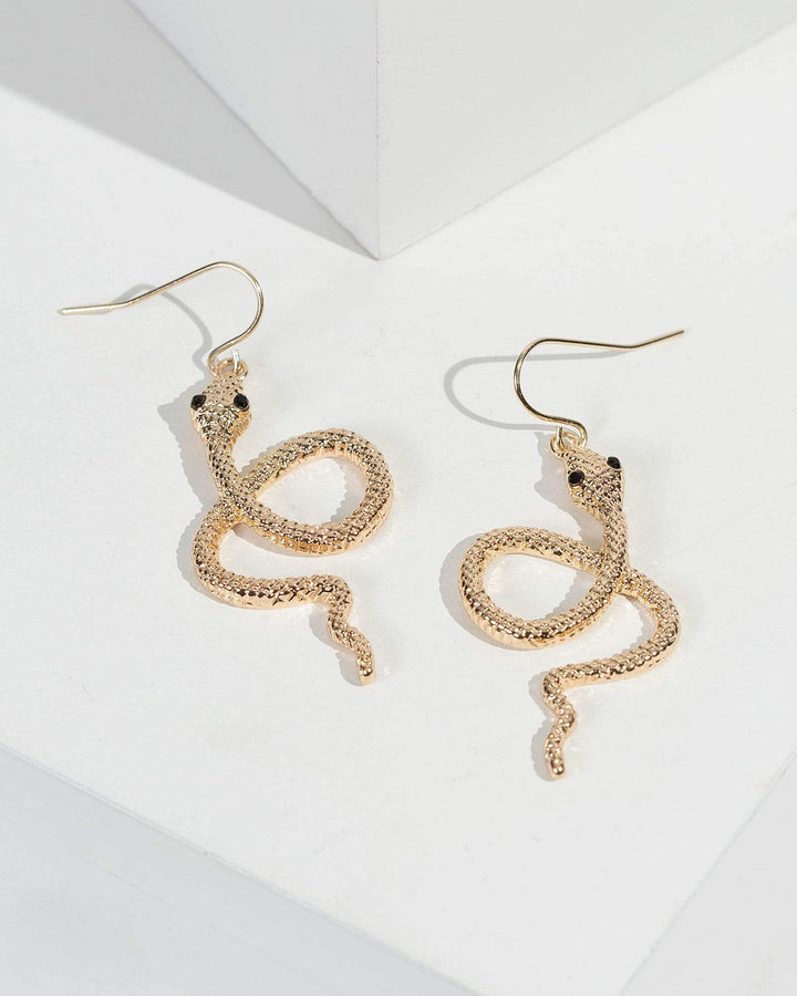 Gold Snake Statement Drop Earrings | Earrings